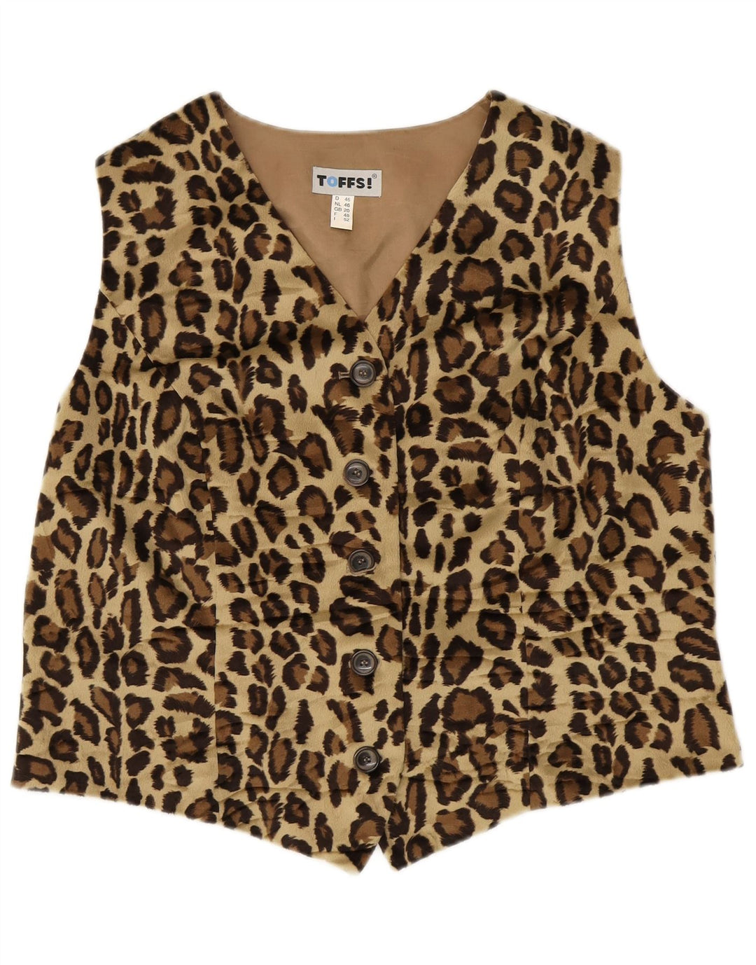 TOFFS! Damevest UK 20 2XL Brown Animal Print