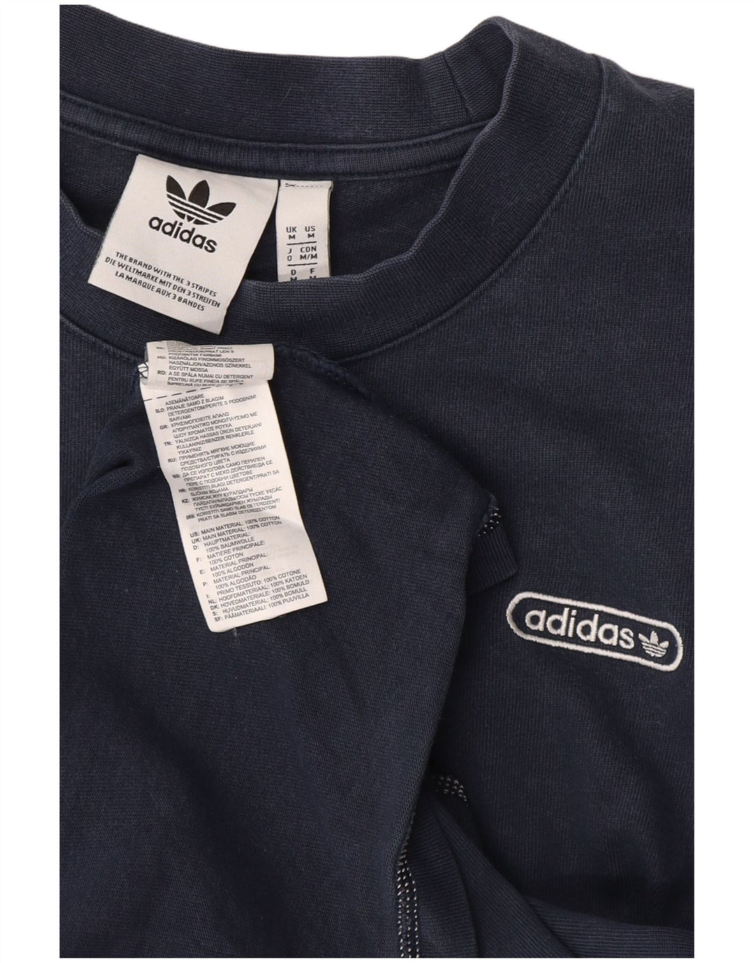 Adidas herre T-shirt top mellem marineblå bomuld