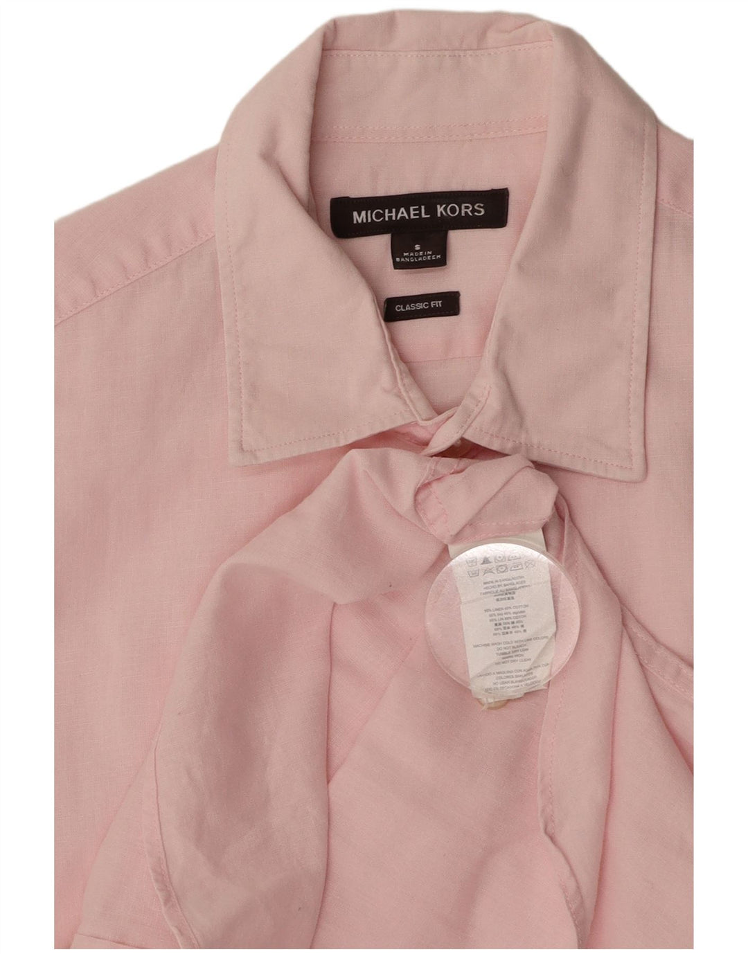 MICHAEL KORS Herre Classic Fit skjorte Small Pink Linen
