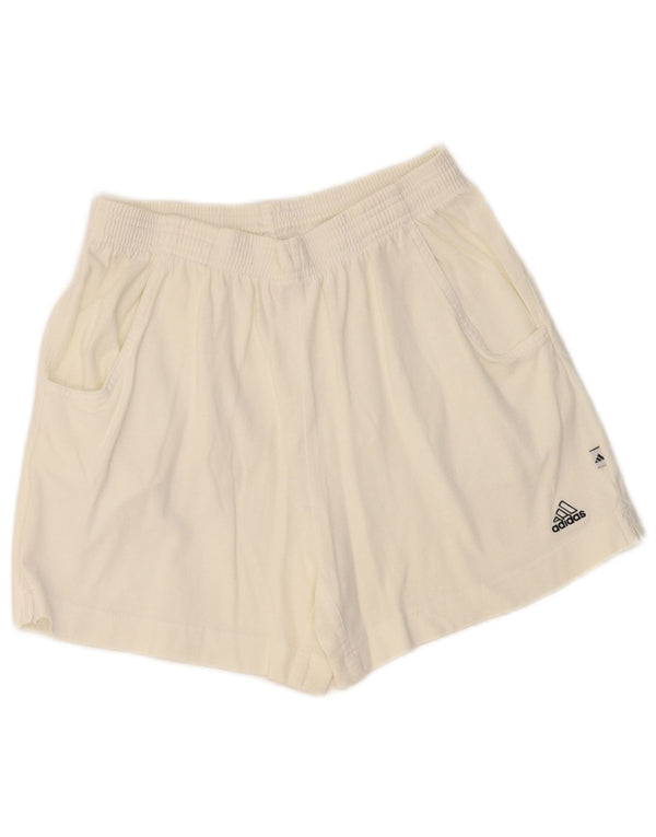 ADIDAS sportsshorts til kvinder UK 16 Large Off White Bomuld