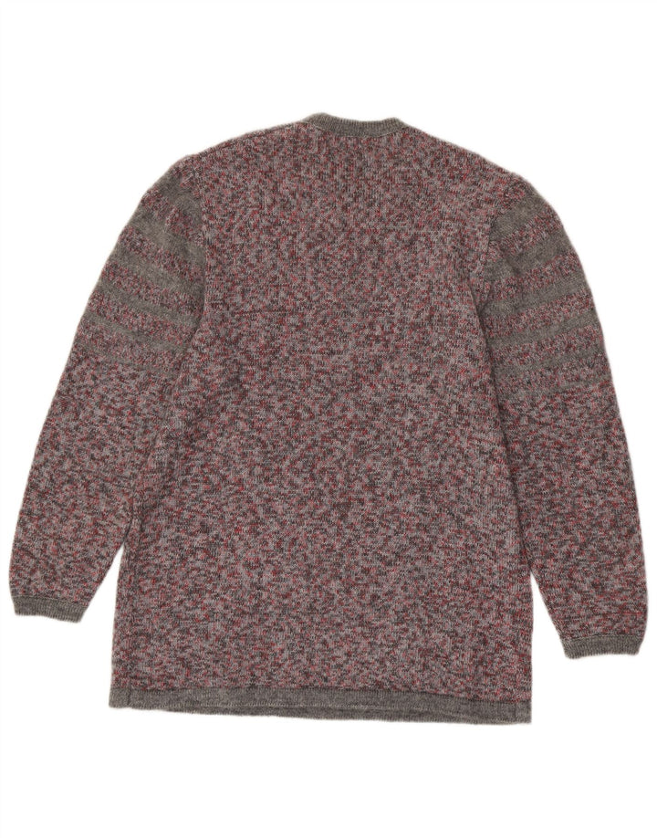 VINTAGE Dame sweater med rund hals DK 16 Stor Flerfarvet Flecked