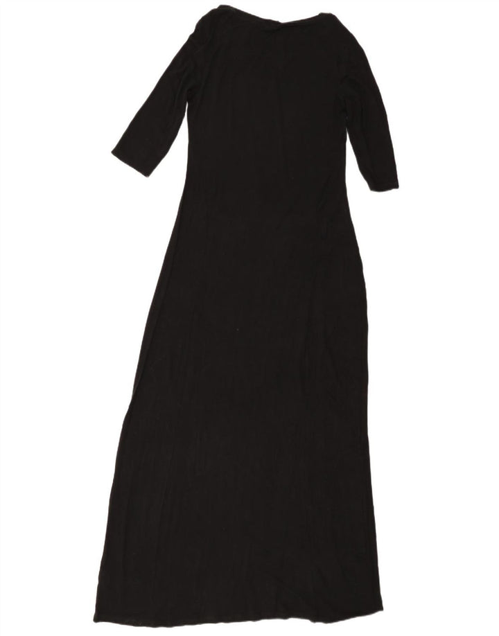 MOSSIMO 3/4 ærmet maxikjole til kvinder UK 10 Small Black Rayon