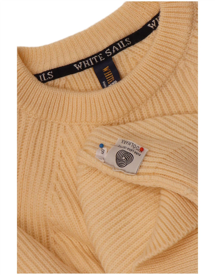 Hvide Sejl Herre Crew Neck Jumper Sweater Medium Beige Uld