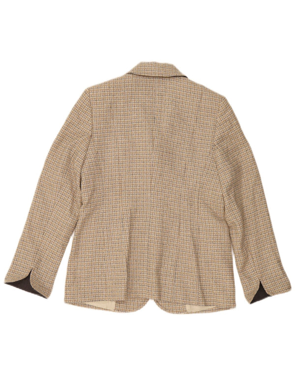Barbara Kessels Dame 4-knaps blazerjakke EU 38 Medium Beige ternet uld