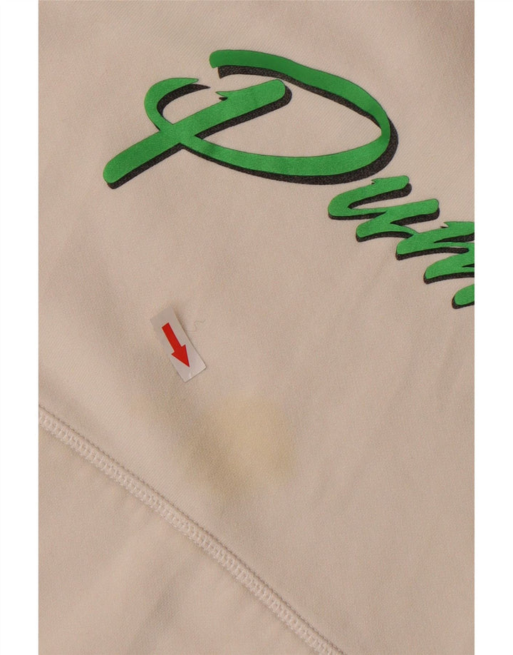 Puma Graphic Hoodie Jumper UK 12 Medium White
