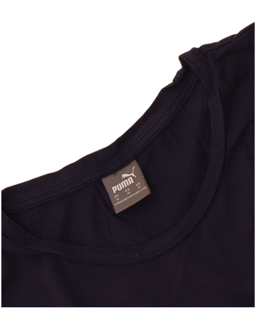 Puma Grafisk T-shirt top til kvinder UK 12 Medium Navy Blue