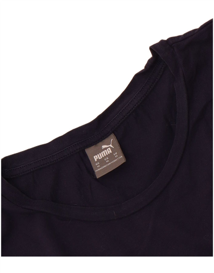 Puma Grafisk T-shirt top til kvinder UK 12 Medium Navy Blue