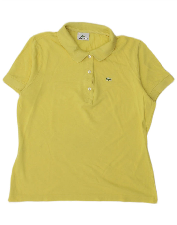 Lacoste Dame Polo Shirt Størrelse 44 Stor Gul Bomuld