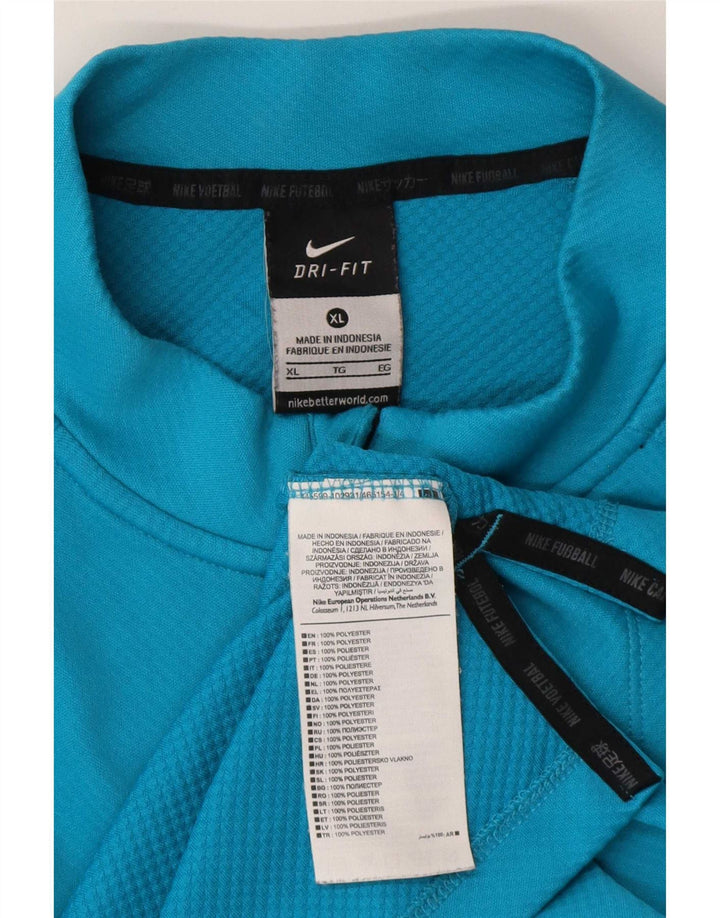 Nike Herre Dri Fit Pullover med lynlås-hals Træningsdragt Top XL Blå Colourblock