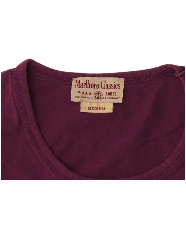Marlboro Classics Dame Grafisk Top Langærmet UK 12 Medium Lilla