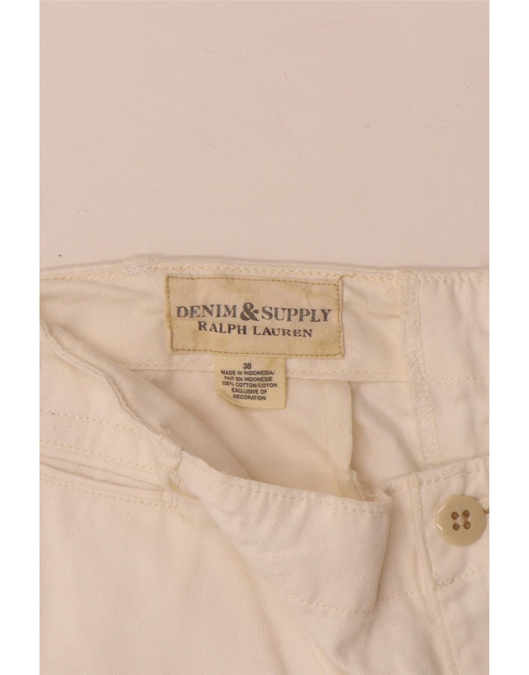 Ralph Lauren Herre Chino Shorts W38 XL Off White Bomuld