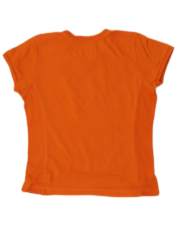 Champion Womens Heritage Classics T-Shirt Top UK 12 Medium Orange Bomuld