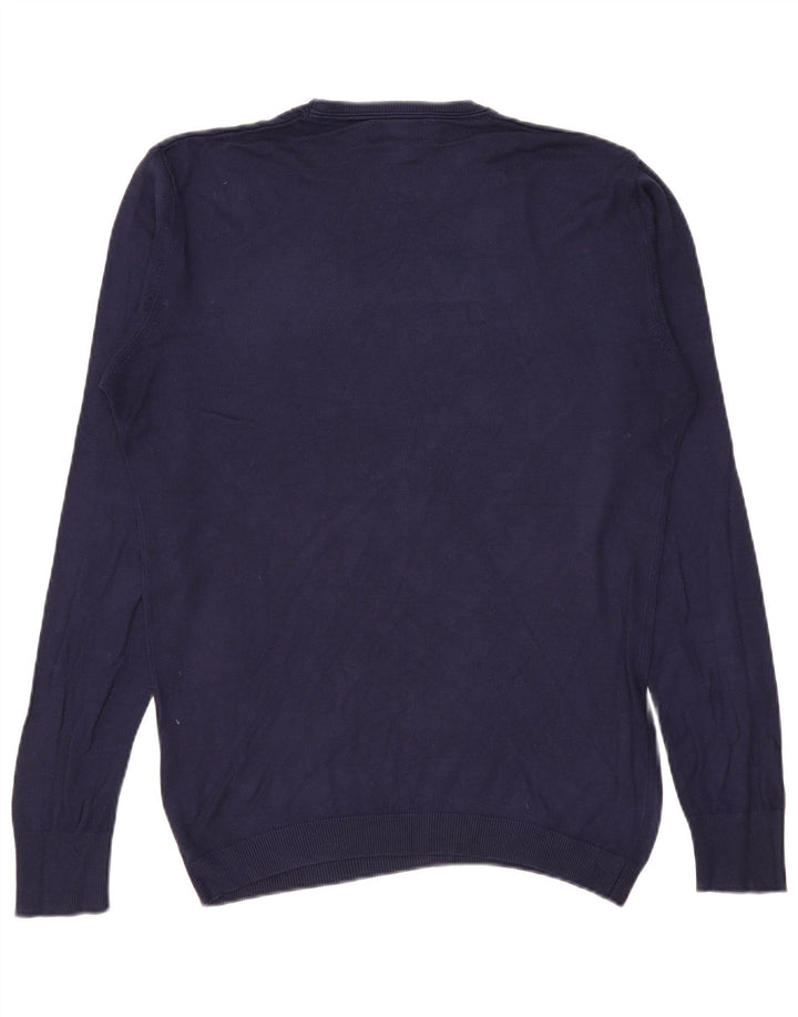 Zara Herre Crew Neck Jumper Sweater Large Navy Blue