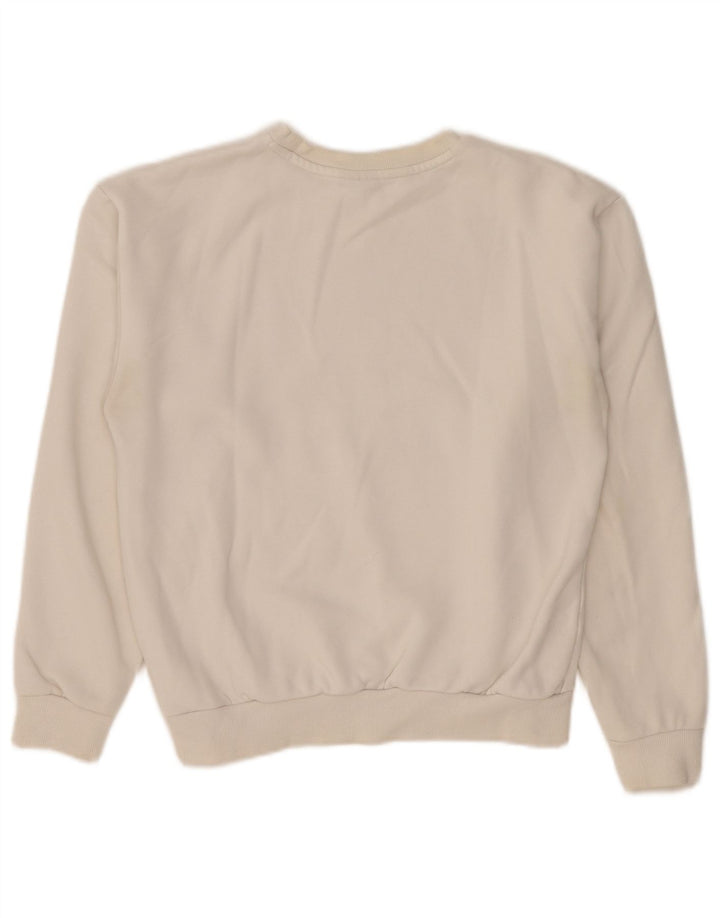 Puma Dame Grafisk Oversized Sweatshirt Jumper UK 8 Small White Bomuld