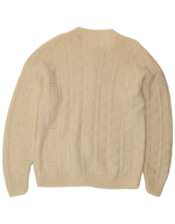 Vintage herre cardigan sweater stor beige