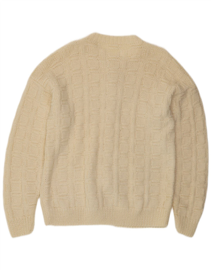 Vintage herre cardigan sweater stor beige