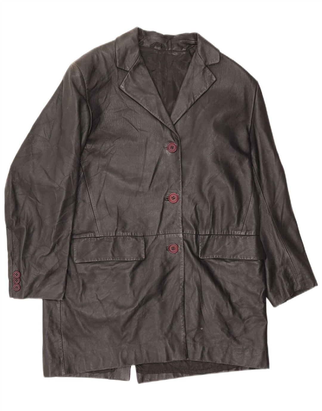 Vintage læderfrakke til kvinder IT 42 Medium sort læder