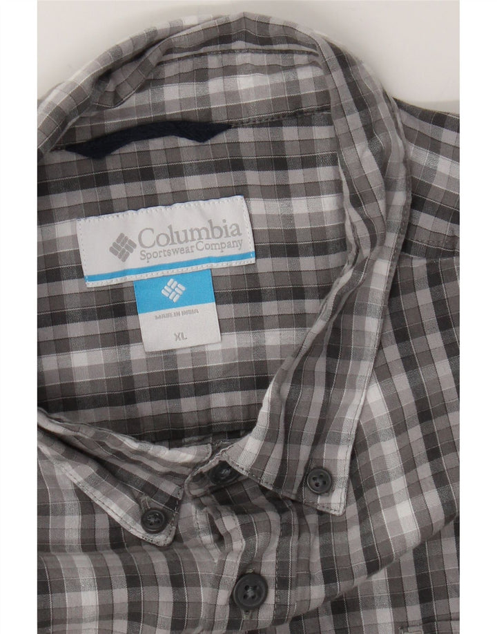 COLUMBIA Mens Shirt XL Grey Check Cotton Vintage Columbia and Second-Hand Columbia from Messina Hembry 
