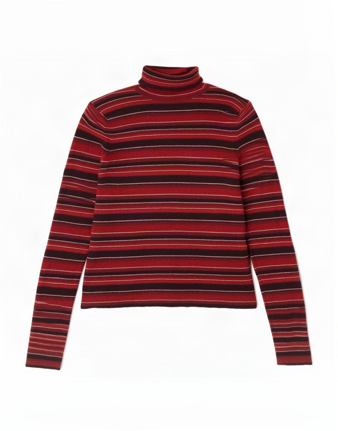 Brooks Brothers Dame Rullehals Sweater UK 12 Medium Rød Stribet