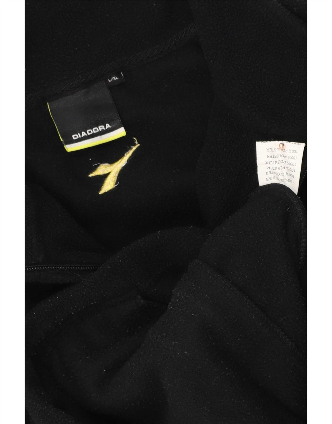 Diadora Herre fleecejakke UK 40 Large Black Colourblock Polyester