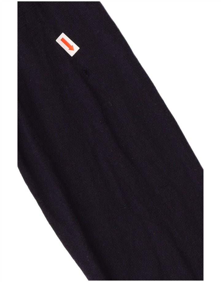 Lacoste Herre Crew Neck Jumper Sweater Størrelse 4 Medium Navy Blue Virgin Wool