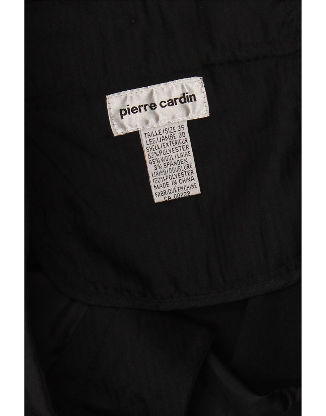 Pierre Cardin Lige Chinobukser til mænd W36 L27 Sort polyester