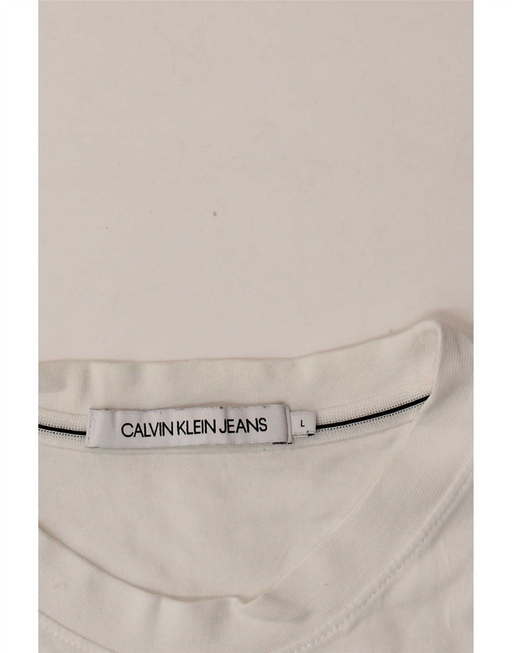 Calvin Klein Jeans Herre Top Langærmet Stor Hvid