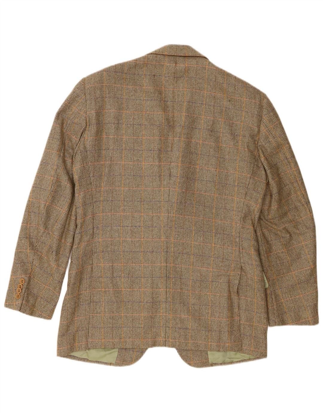 Abla Herre 2-knaps blazerjakke IT 50 Large Green Houndstooth Uld