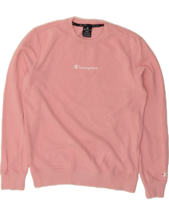 CHAMPION Womens Graphic Sweatshirt Jumper UK 10 Small Pink Cotton Vintage Champion and Second-Hand Champion from Messina Hembry 