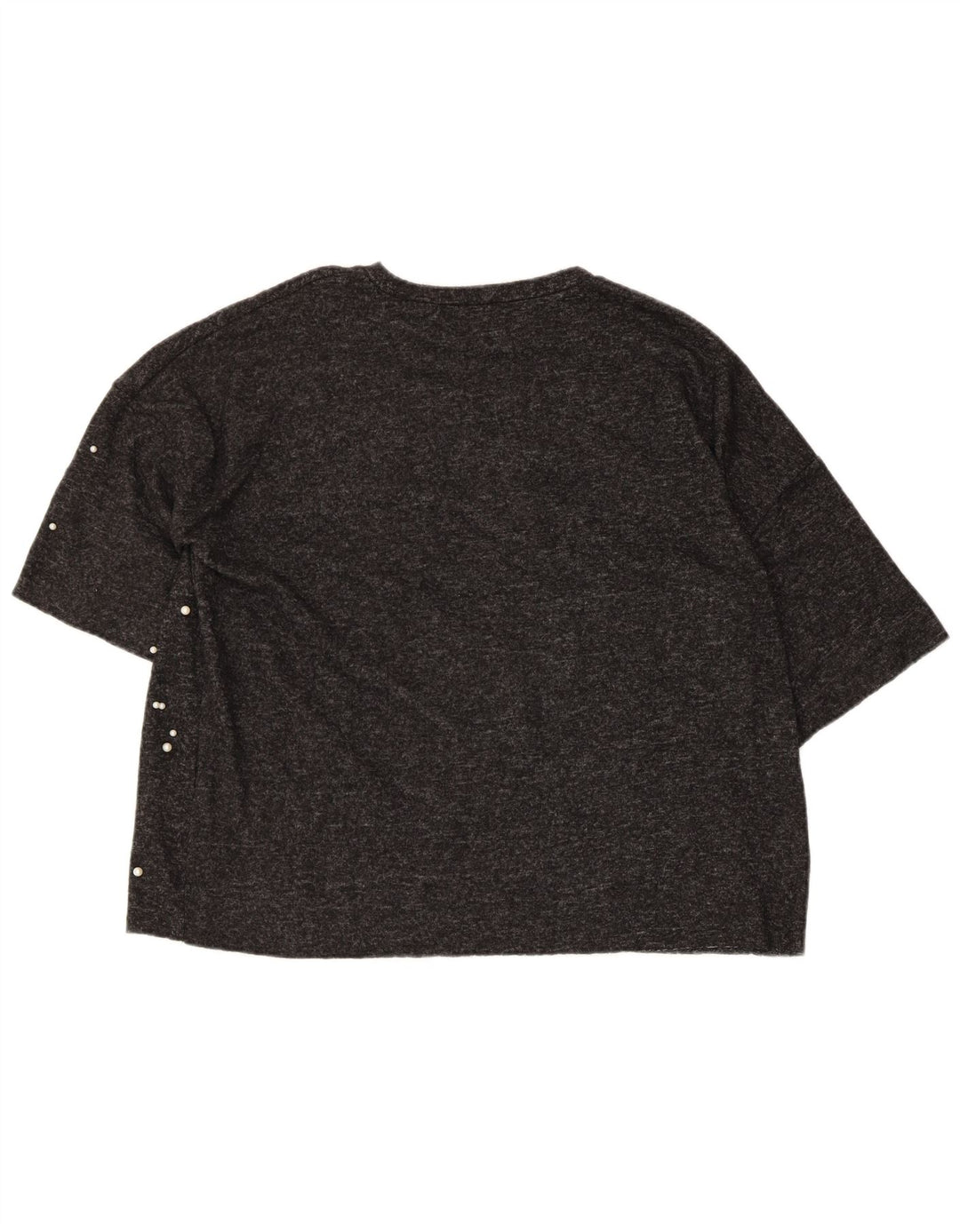Zara Dame Oversized T-Shirt Top UK 10 Small Grå Polyester