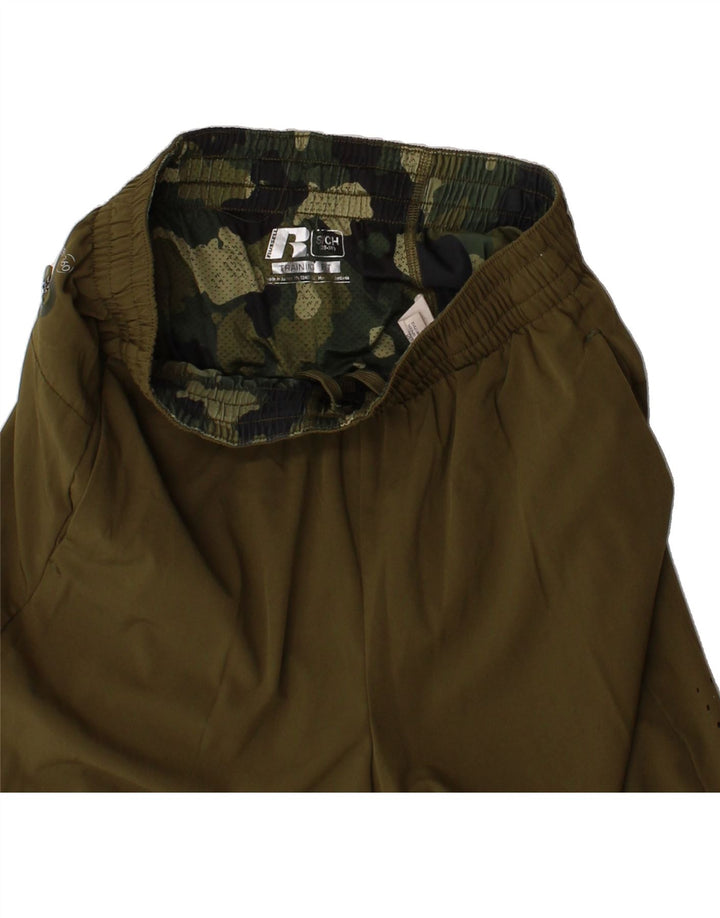 RUSSELL ATHLETIC Mens Sport Shorts UK 28/30 Small  Khaki Polyester Vintage Russell Athletic and Second-Hand Russell Athletic from Messina Hembry 
