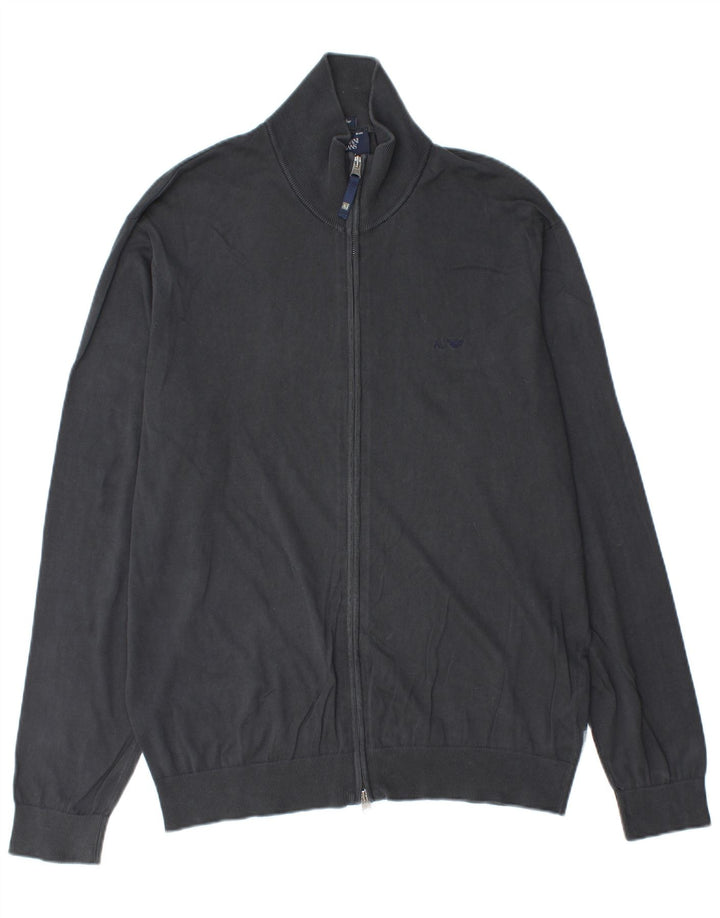 Armani Jeans Herre cardigan sweater 2XL marineblå bomuld