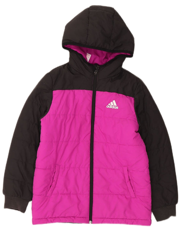 Adidas Pige Polstret frakke med hætte 9-10 år Pink Colourblock Polyester