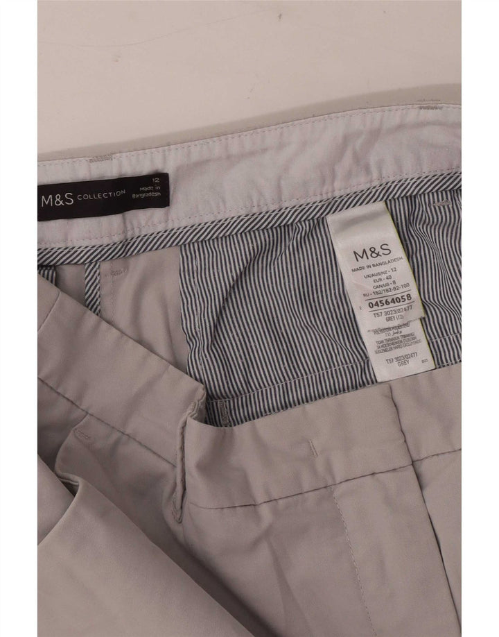 Marks & Spencer Chino Shorts til kvinder UK 12 Medium W30 Grå Bomuld