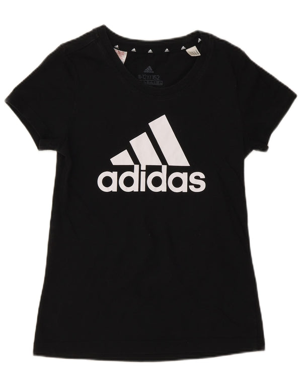 Adidas drenge grafisk t-shirt top 11-12 år sort bomuld