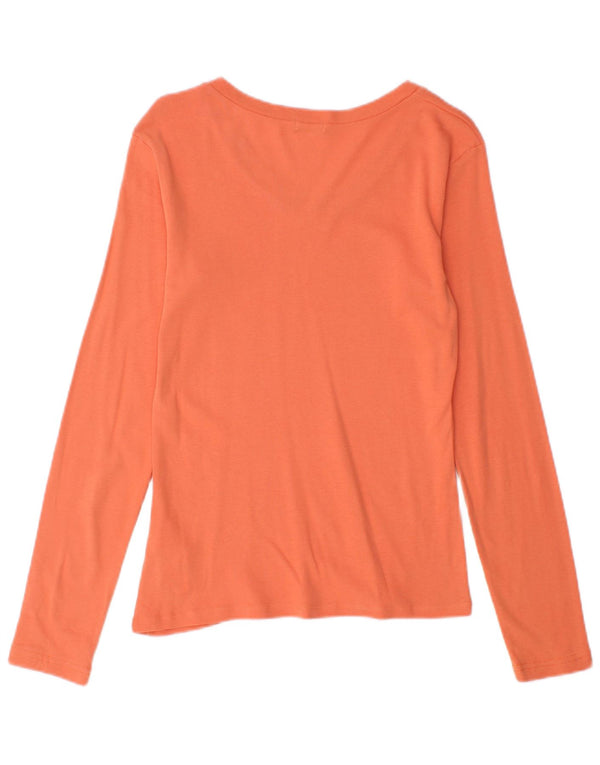 Benetton Dame Top Langærmet UK 12 Medium Orange Bomuld