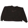 Nike Womens Crop Graphic Oversized Sweatshirt Jumper UK 16 Large Black