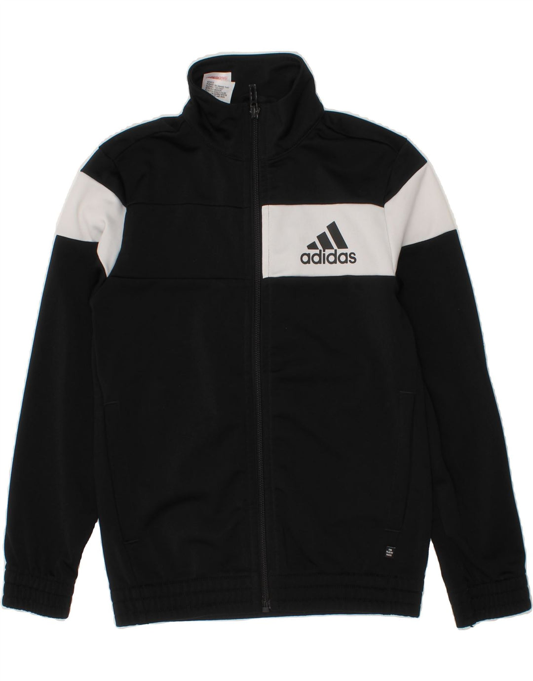 ADIDAS Boys Graphic Tracksuit Top Jacket 7-8 Years Black Colourblock Vintage Adidas and Second-Hand Adidas from Messina Hembry 