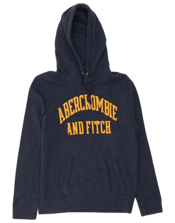 Abercrombie & Fitch Herre Muscle Graphic Hoodie Jumper Small Navy Blue