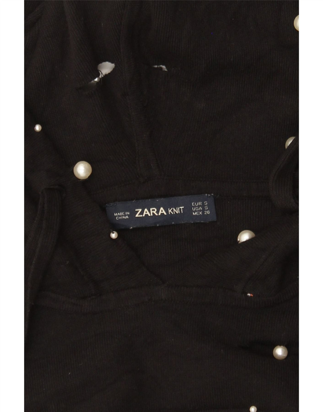 Zara oversize sweater med hætte til kvinder UK 10 Small Black