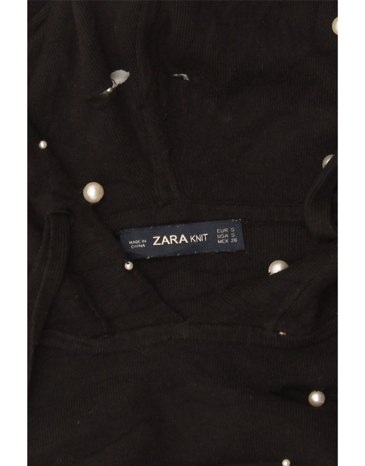 Zara oversize sweater med hætte til kvinder UK 10 Small Black