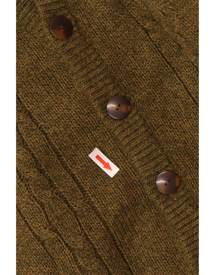VINTAGE Herre cardigan sweater Large Khaki Alpaca Wool