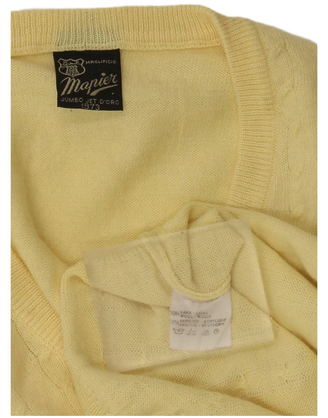 Mapier Herre V-hals sweater Medium Gul Uld
