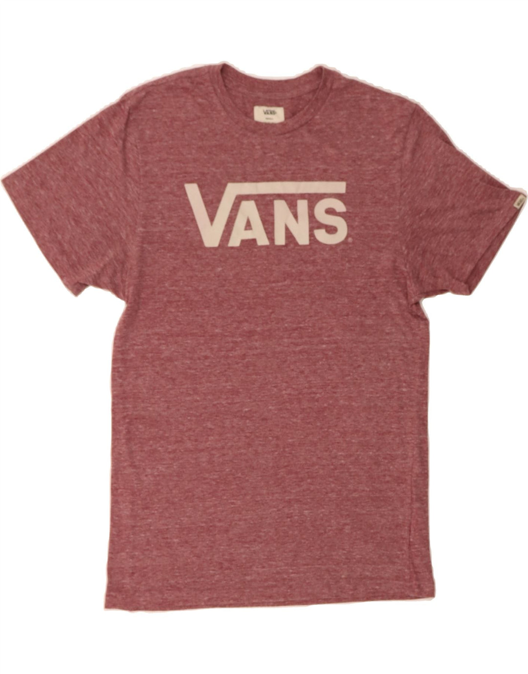 VANS Mens Graphic T-Shirt Top Small Burgundy Flecked Polyester Vintage Vans and Second-Hand Vans from Messina Hembry 