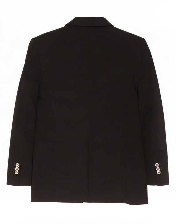 Zara Dame Dobbeltradet Blazer Jacket UK 10 Small Black Polyester