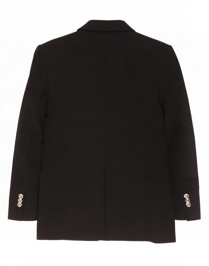 Zara Dame Dobbeltradet Blazer Jacket UK 10 Small Black Polyester