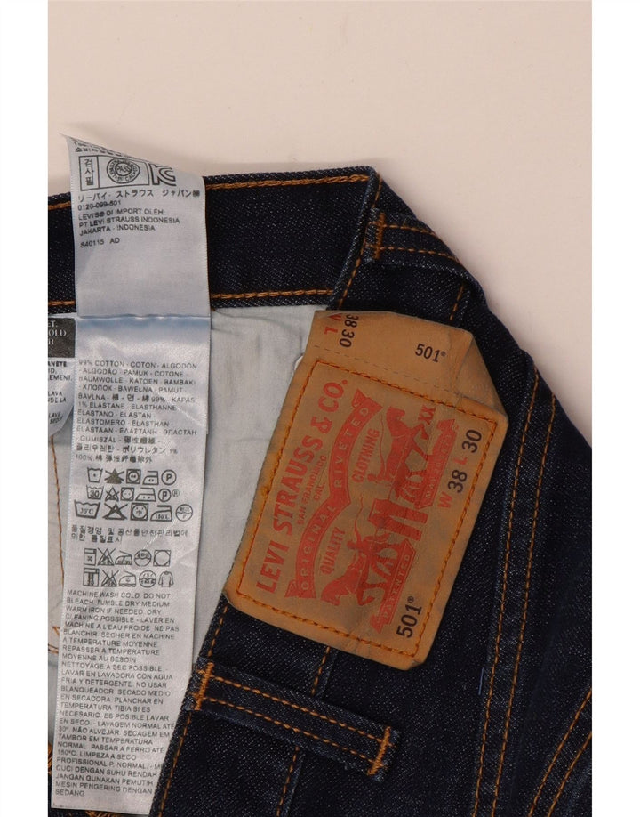 Levi's Herre 501 lige jeans W38 L26 marineblå bomuld
