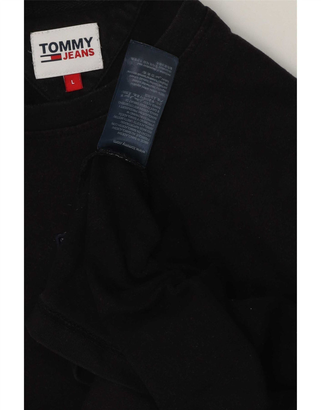 Tommy Hilfiger Herre T-Shirt Top Stor Sort Bomuld