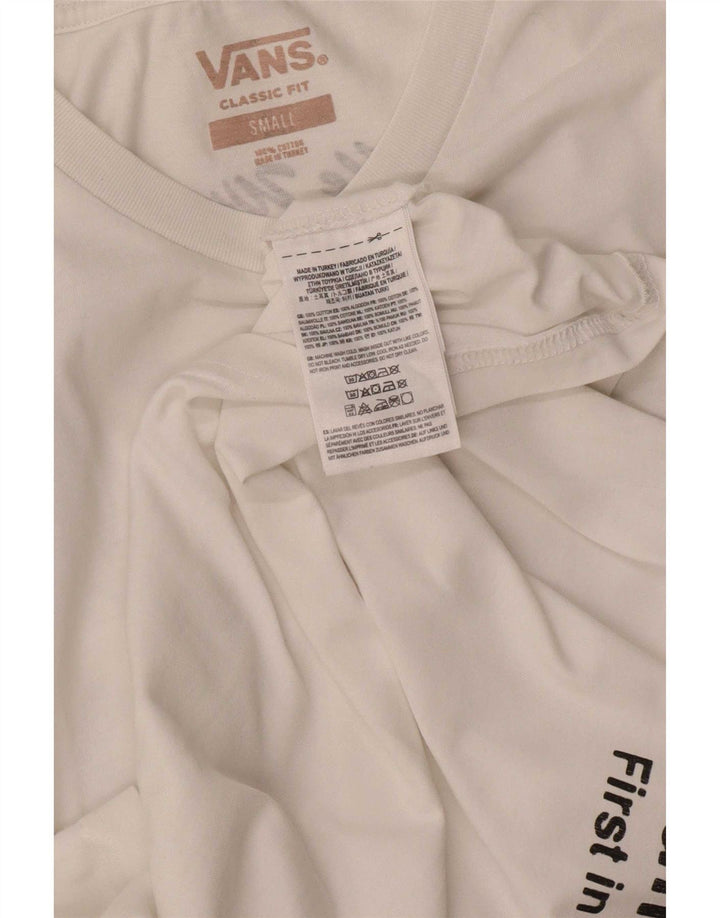 Vans Herre Classic Fit Grafisk T-Shirt Top Lille Hvid Bomuld