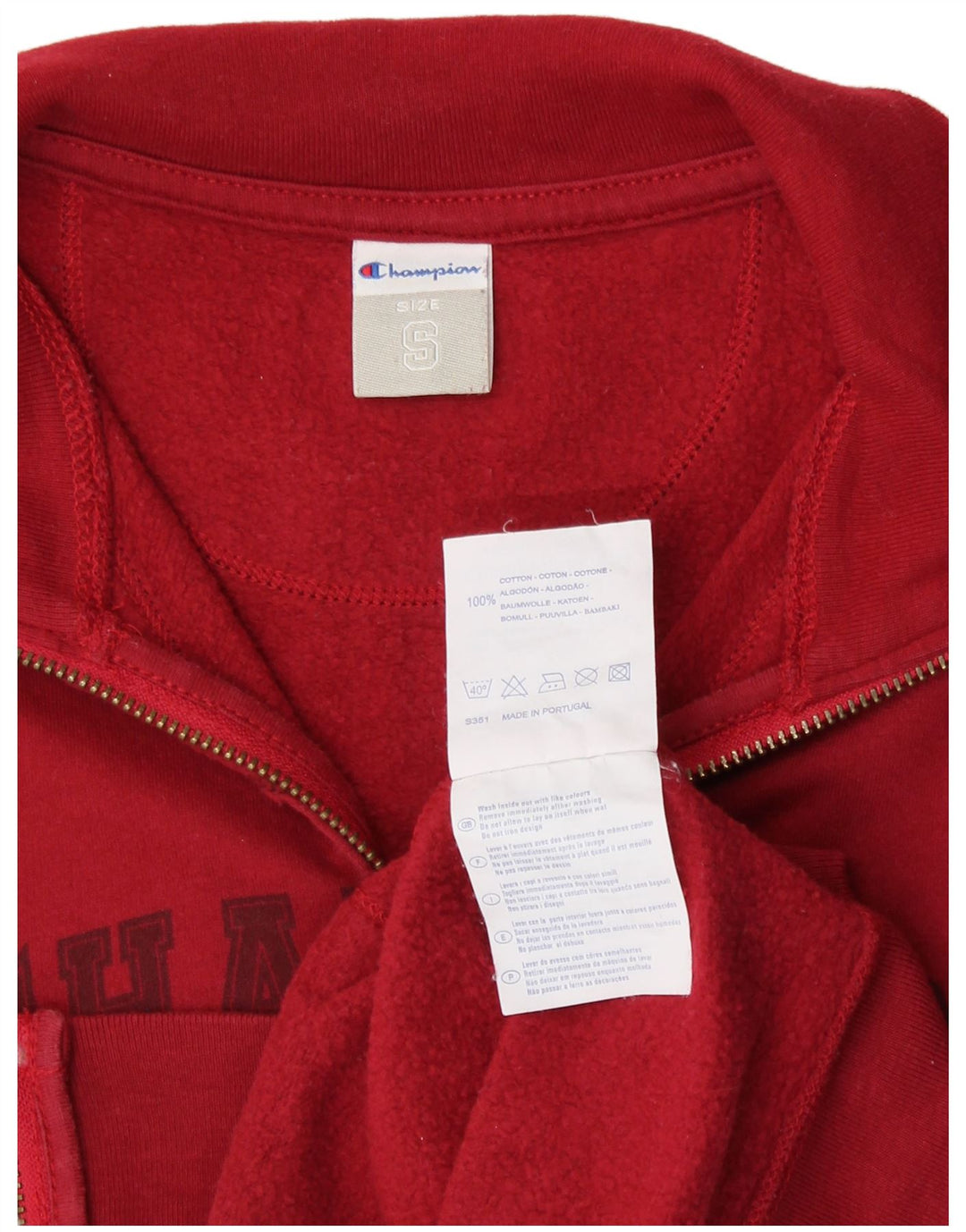 CHAMPION Womens Crop Graphic Tracksuit Top Jacket UK 10 Small Burgundy